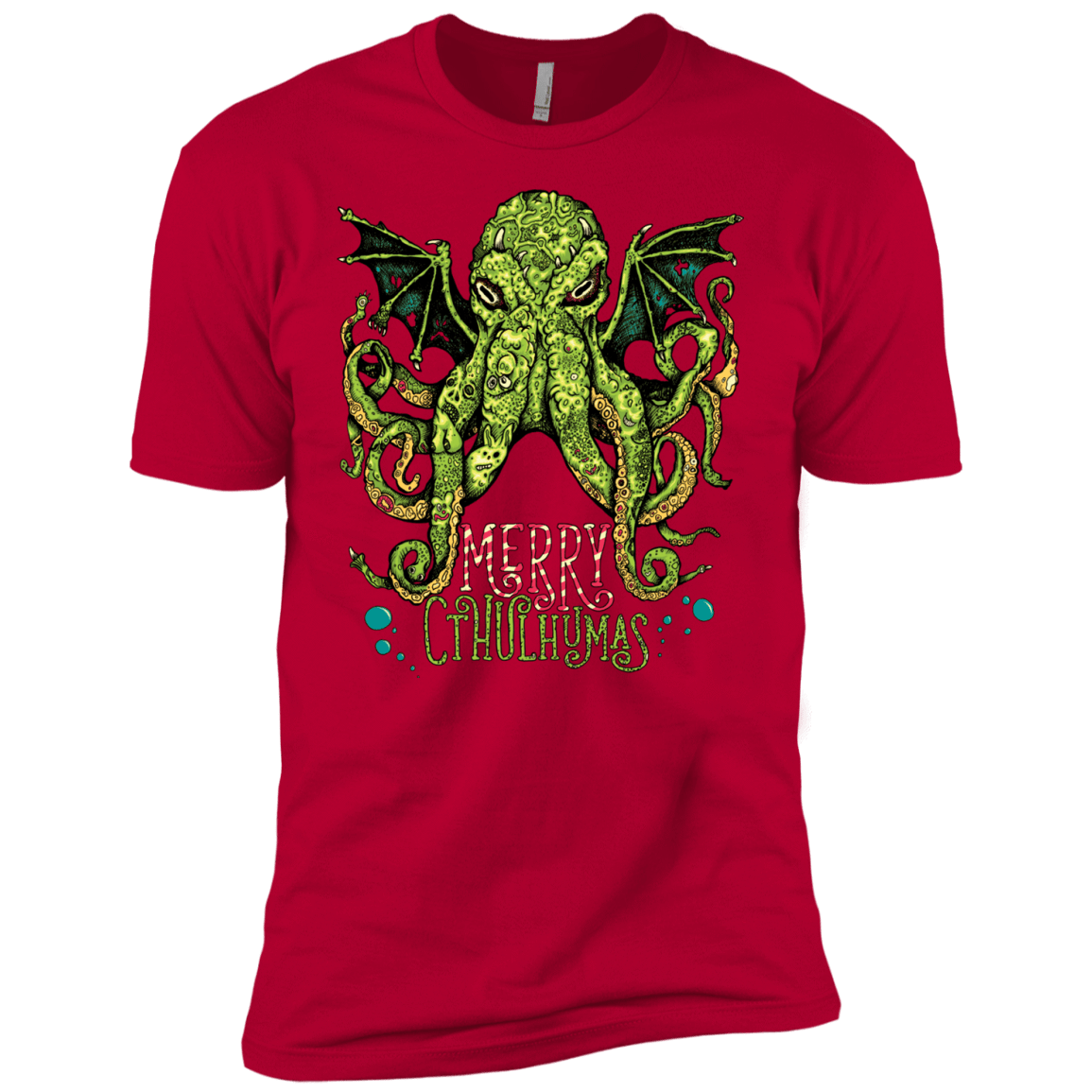 T-Shirts Red / YXS Merry Cthulhumas Boys Premium T-Shirt