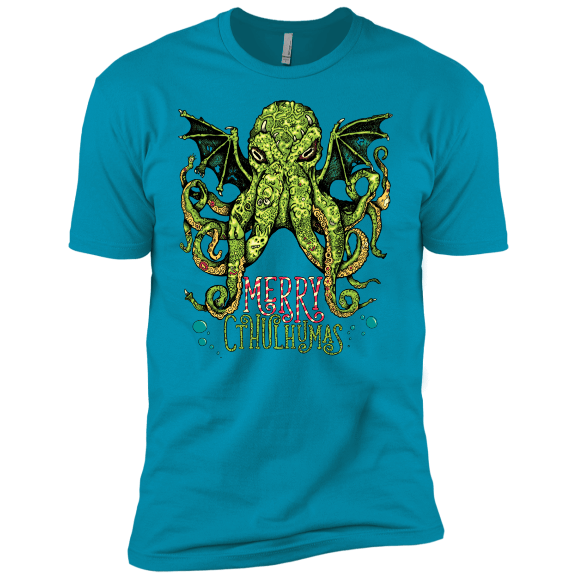 T-Shirts Turquoise / YXS Merry Cthulhumas Boys Premium T-Shirt