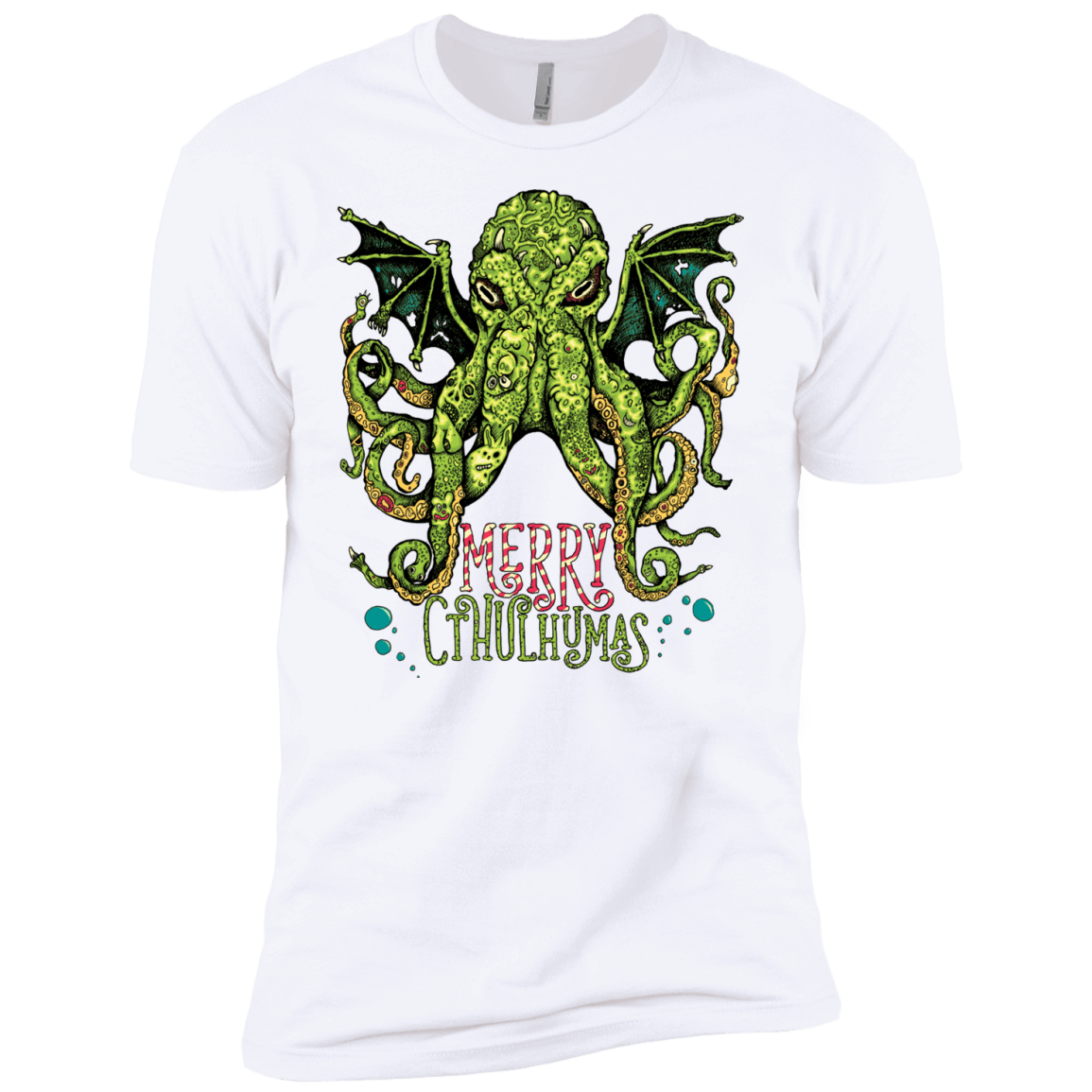 T-Shirts White / YXS Merry Cthulhumas Boys Premium T-Shirt