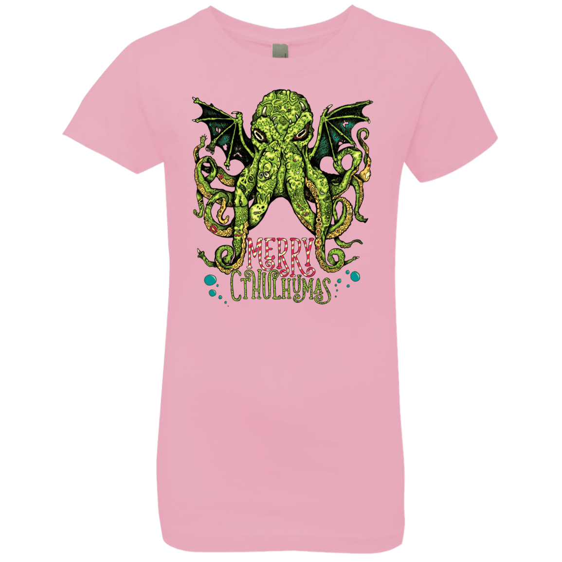 T-Shirts Light Pink / YXS Merry Cthulhumas Girls Premium T-Shirt