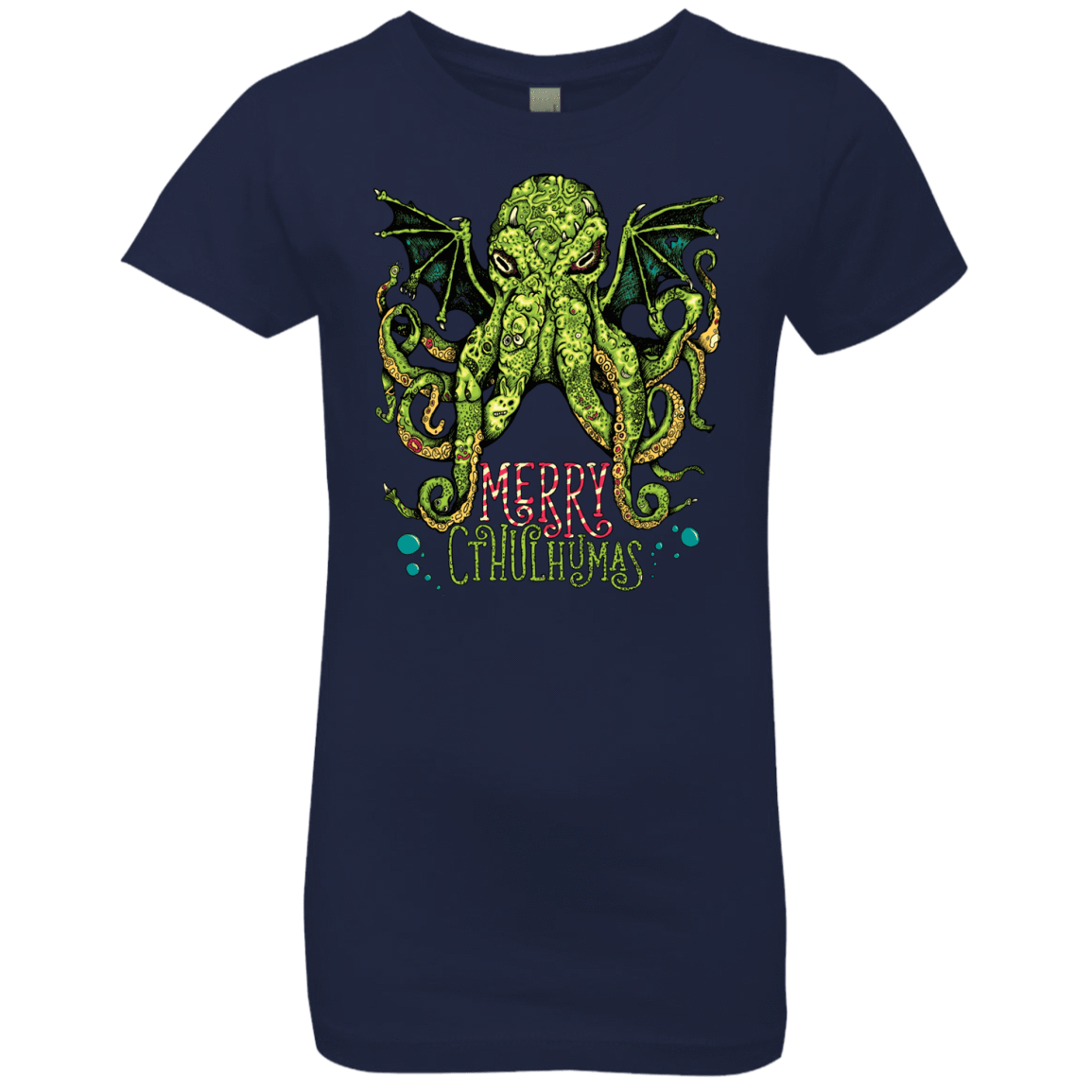 T-Shirts Midnight Navy / YXS Merry Cthulhumas Girls Premium T-Shirt