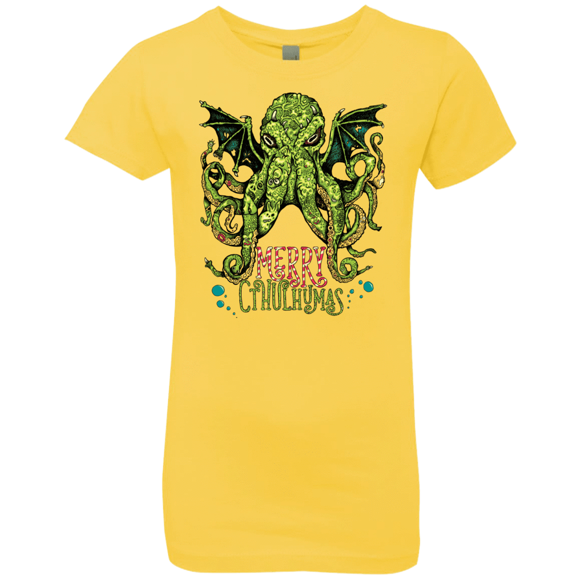 T-Shirts Vibrant Yellow / YXS Merry Cthulhumas Girls Premium T-Shirt