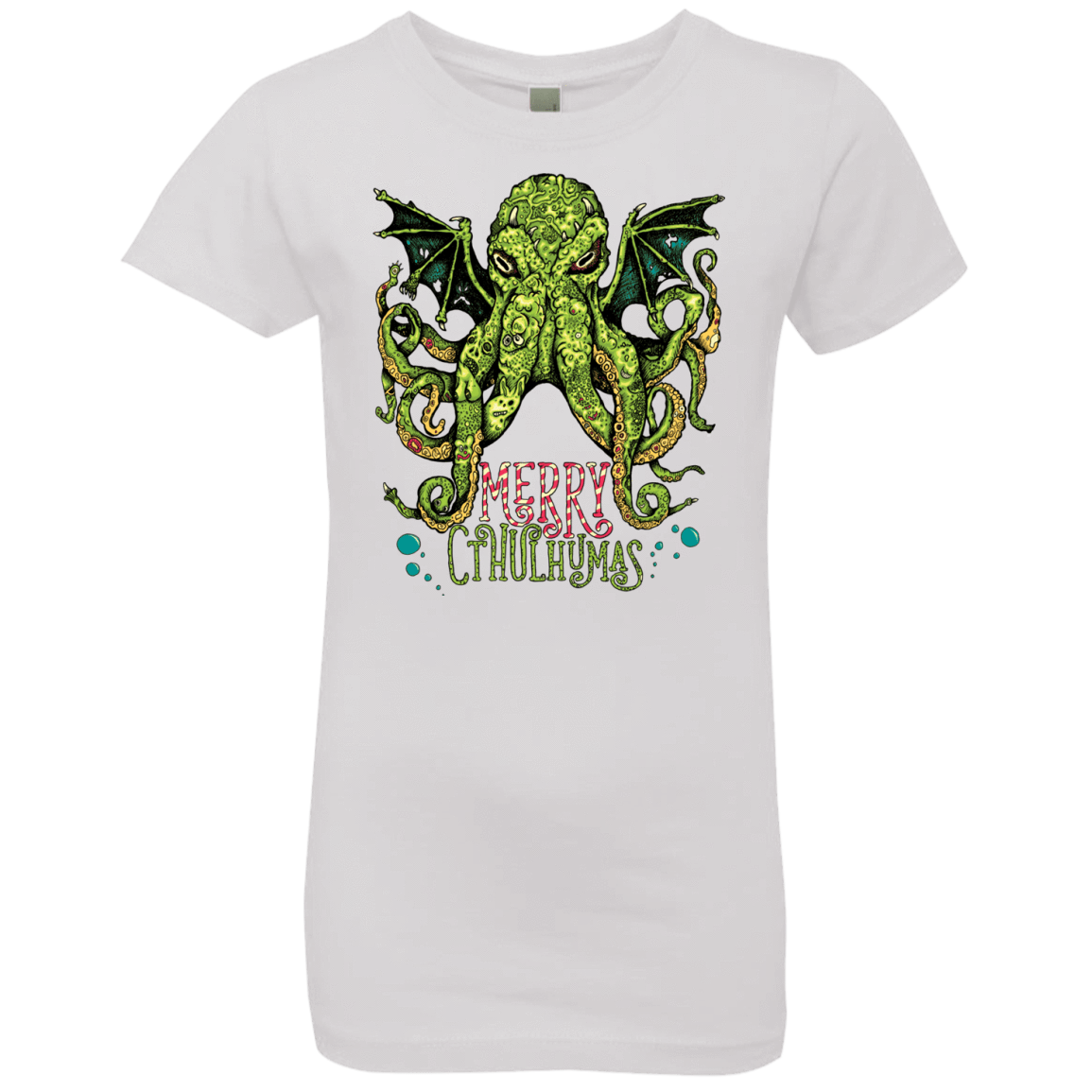 T-Shirts White / YXS Merry Cthulhumas Girls Premium T-Shirt