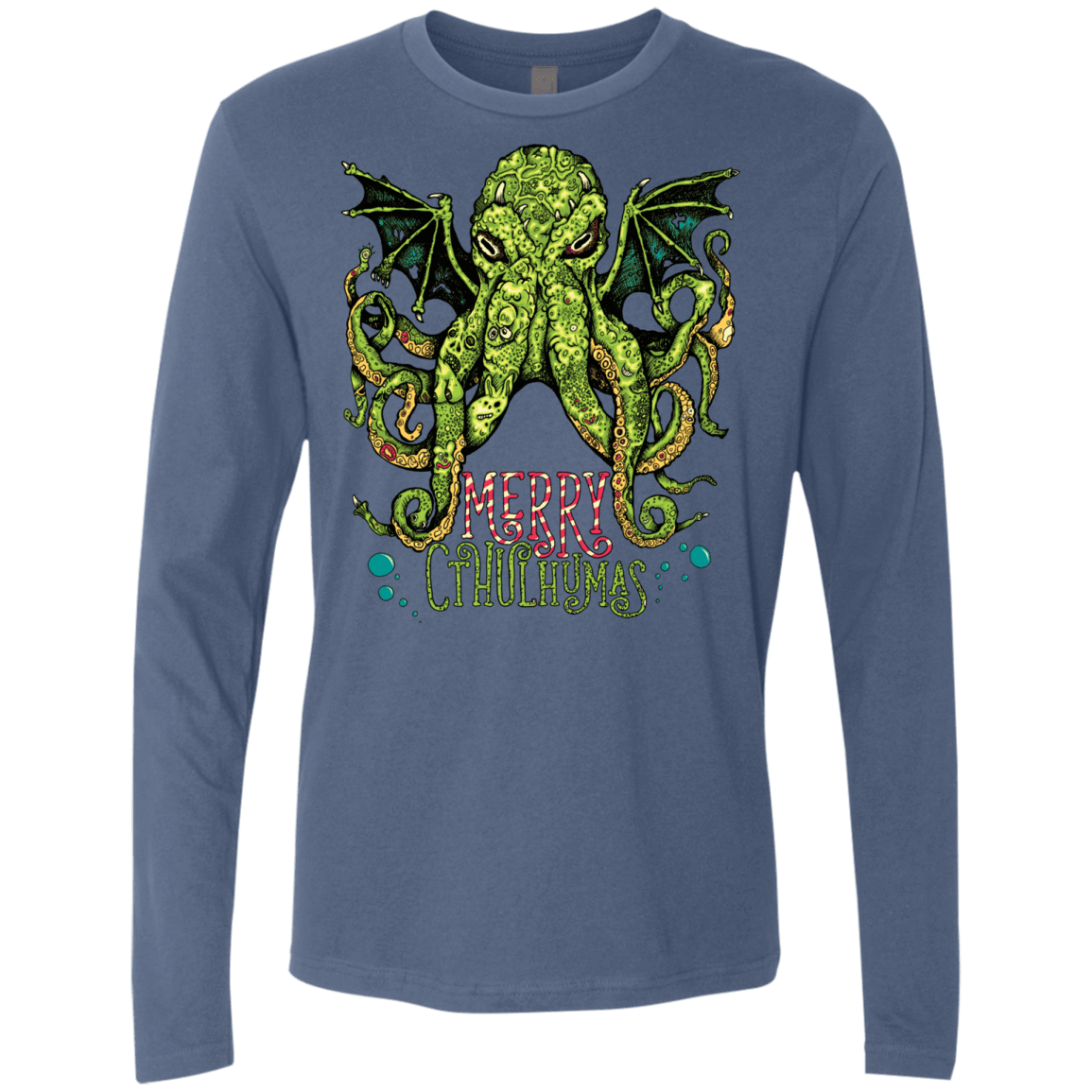 T-Shirts Indigo / Small Merry Cthulhumas Men's Premium Long Sleeve