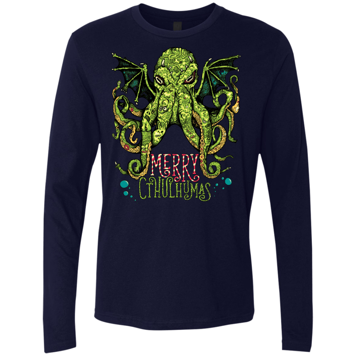 T-Shirts Midnight Navy / Small Merry Cthulhumas Men's Premium Long Sleeve