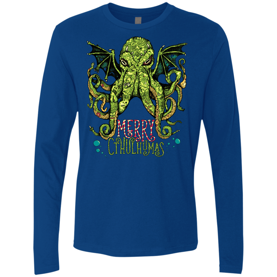 T-Shirts Royal / Small Merry Cthulhumas Men's Premium Long Sleeve
