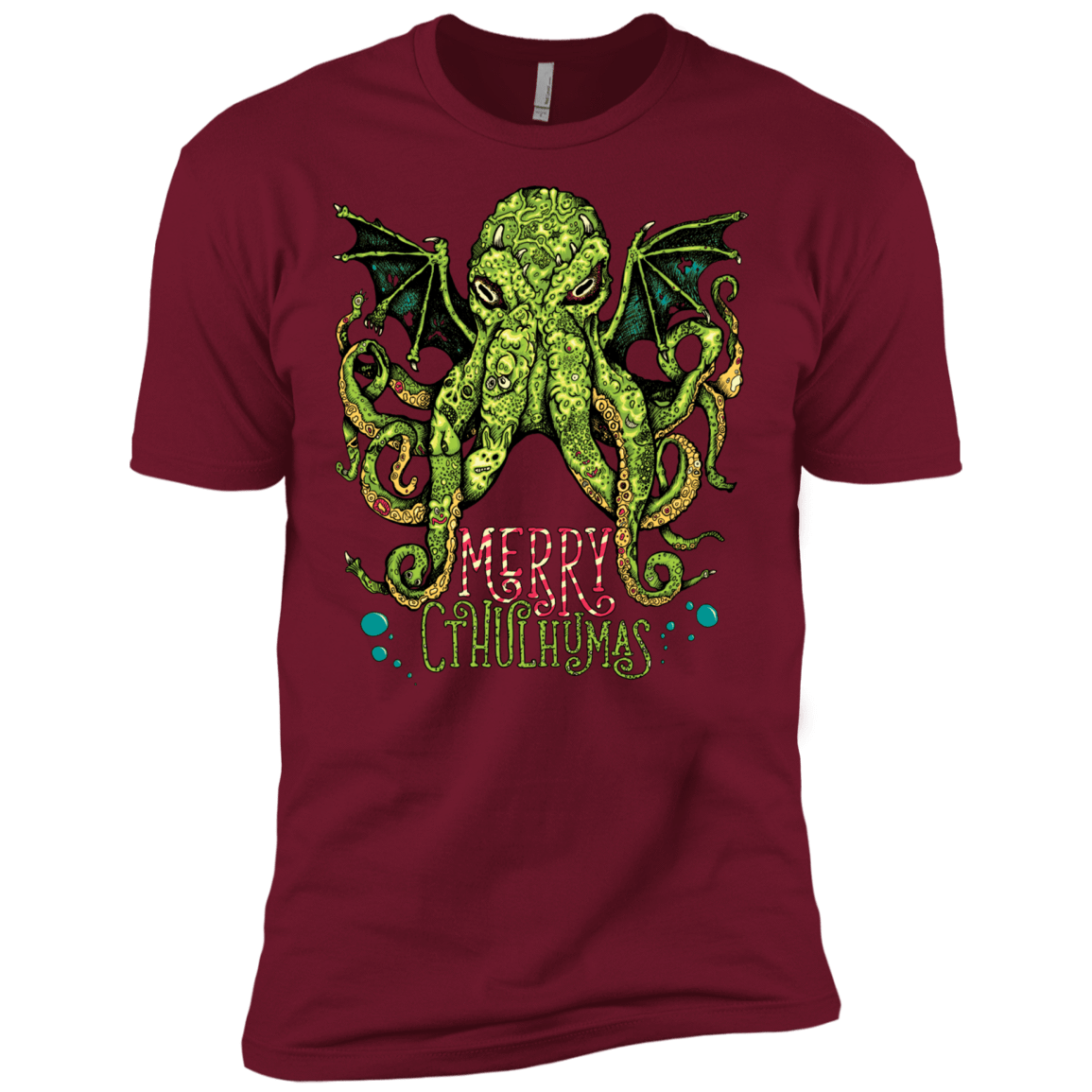 T-Shirts Cardinal / X-Small Merry Cthulhumas Men's Premium T-Shirt