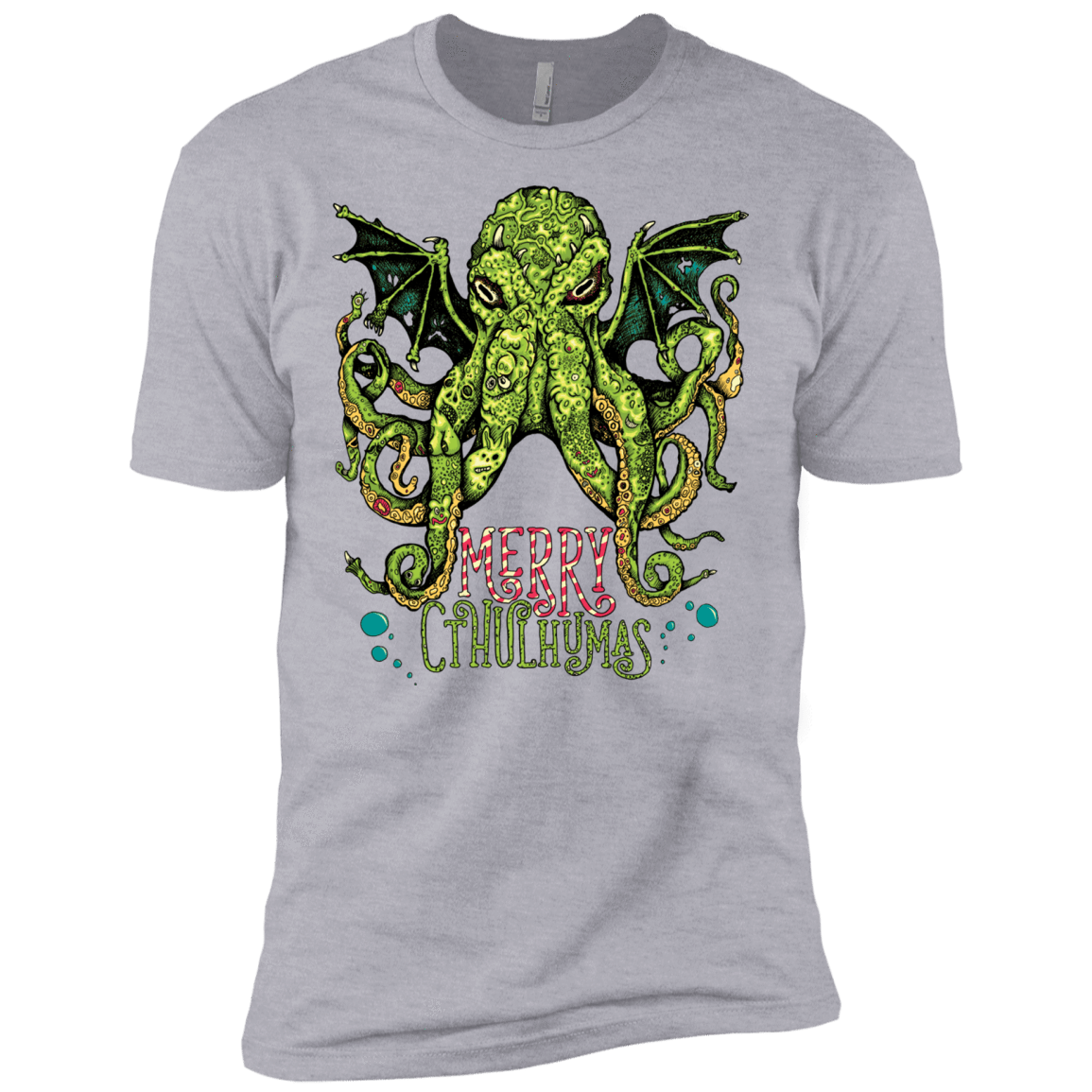 T-Shirts Heather Grey / X-Small Merry Cthulhumas Men's Premium T-Shirt
