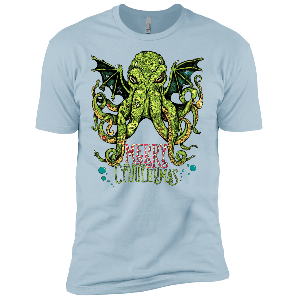 T-Shirts Light Blue / X-Small Merry Cthulhumas Men's Premium T-Shirt