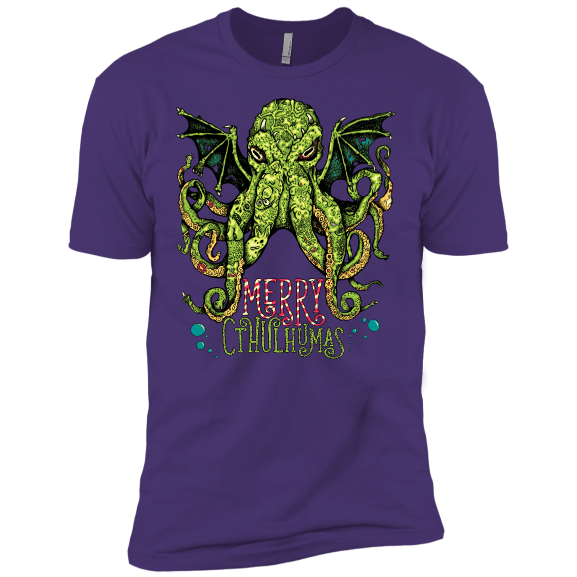 T-Shirts Purple / X-Small Merry Cthulhumas Men's Premium T-Shirt