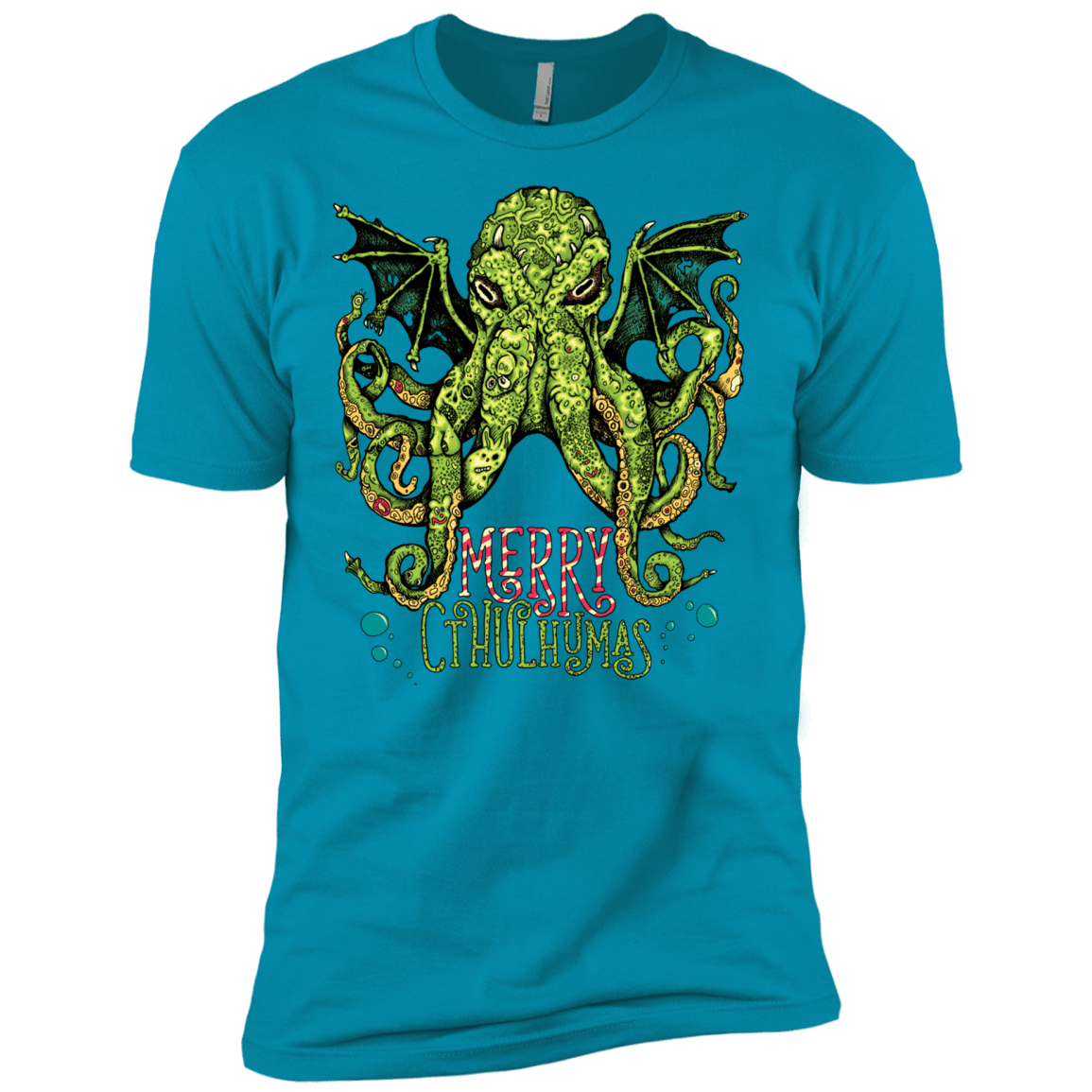 T-Shirts Turquoise / X-Small Merry Cthulhumas Men's Premium T-Shirt