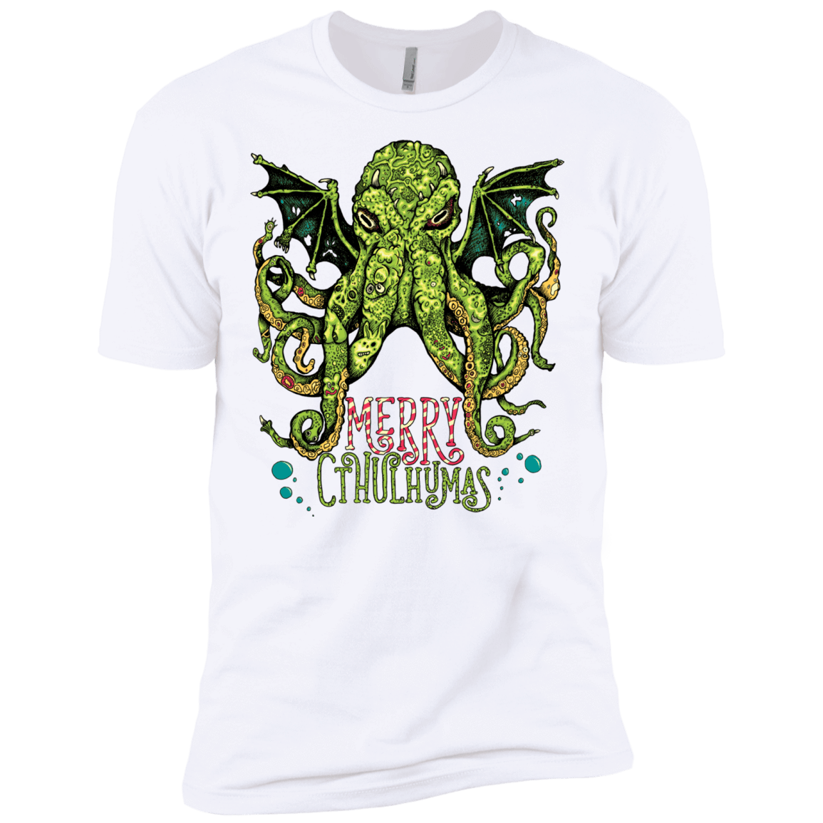 T-Shirts White / X-Small Merry Cthulhumas Men's Premium T-Shirt