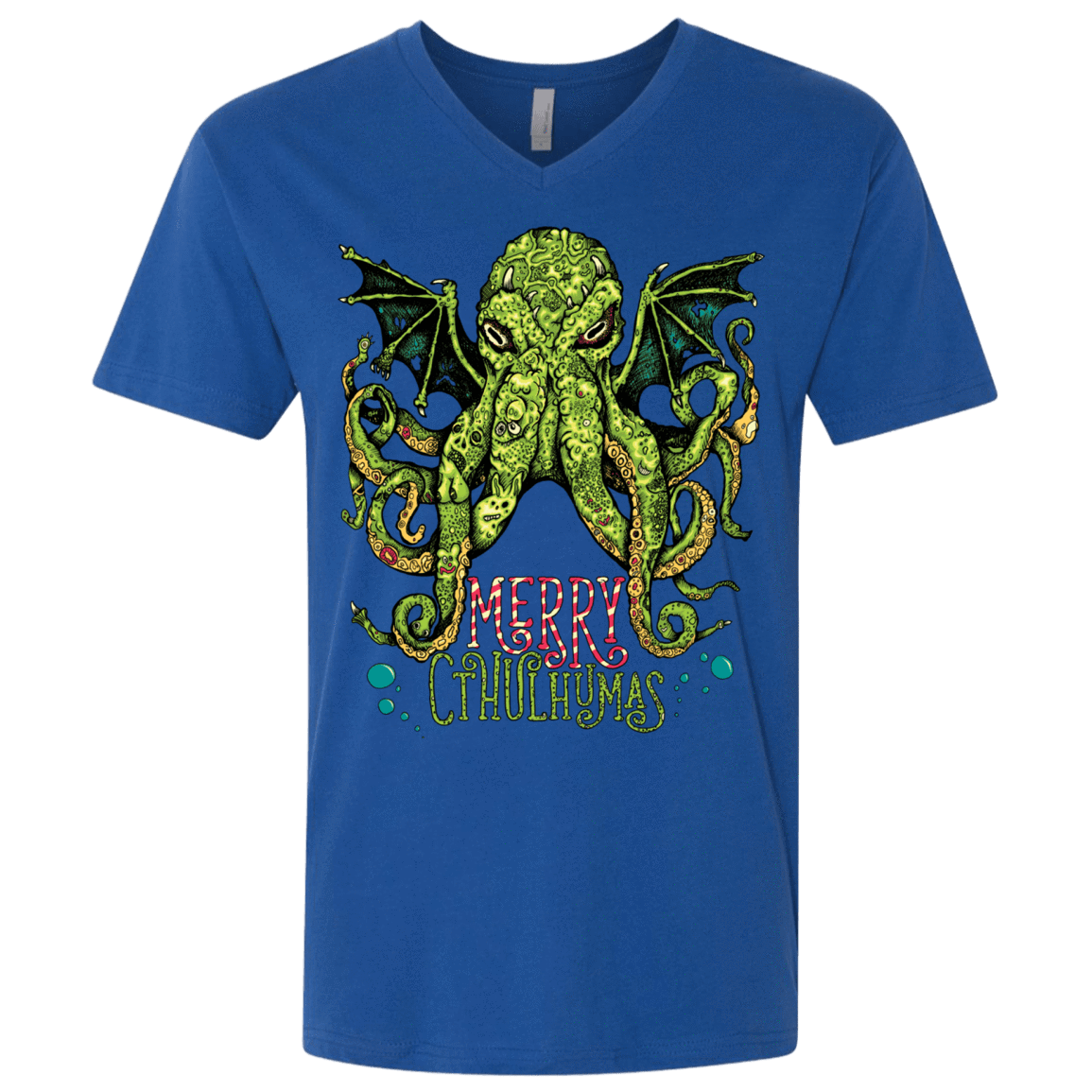 T-Shirts Royal / X-Small Merry Cthulhumas Men's Premium V-Neck