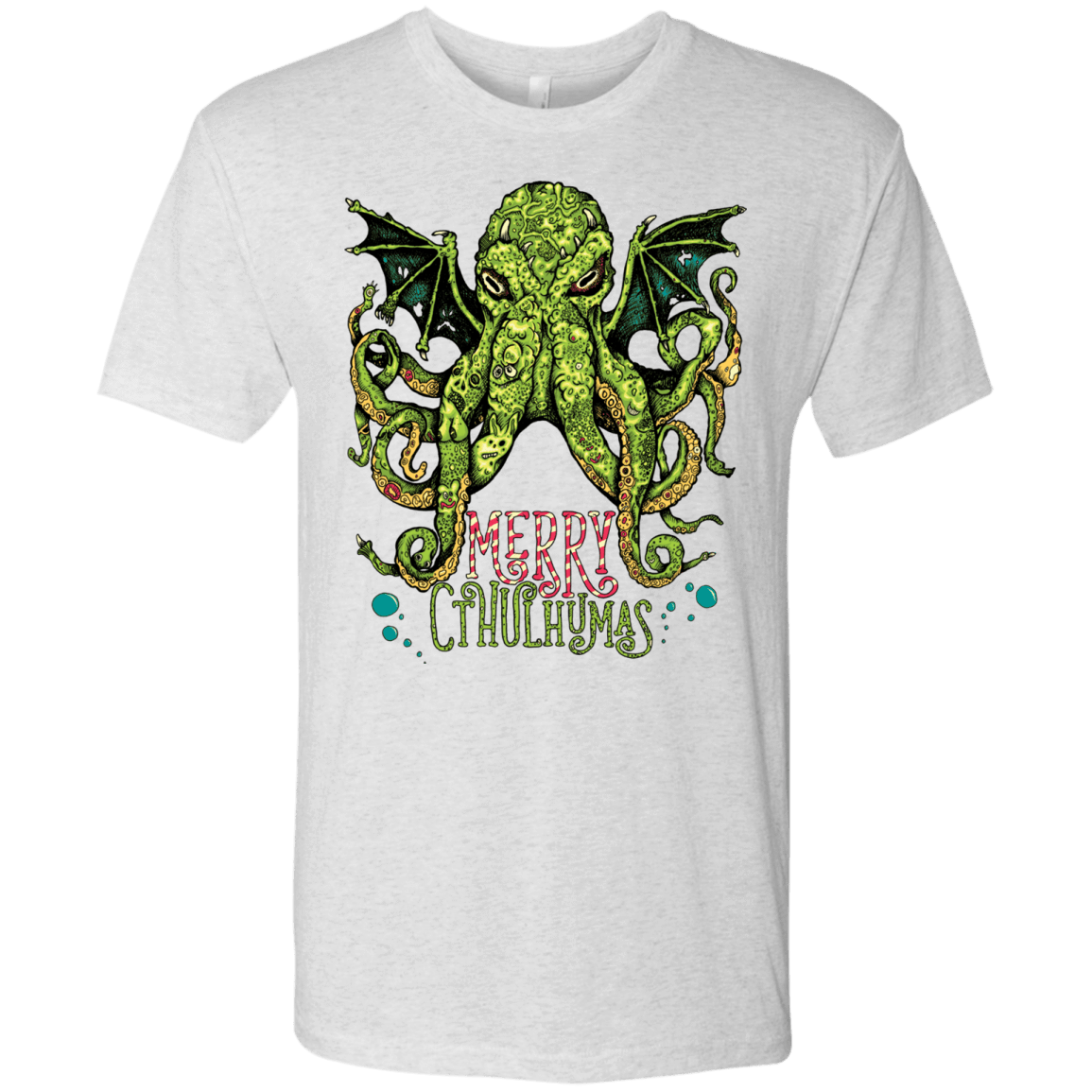 T-Shirts Heather White / Small Merry Cthulhumas Men's Triblend T-Shirt