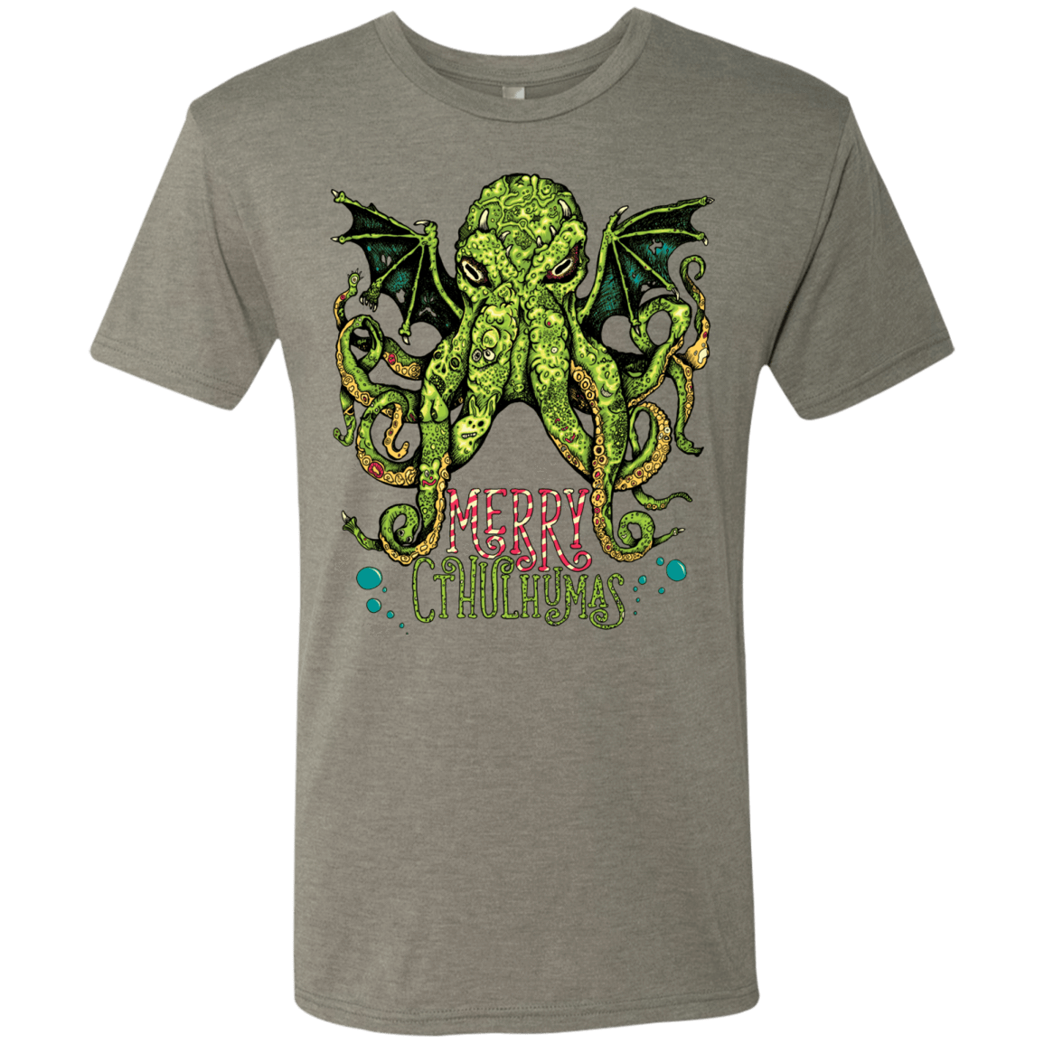 T-Shirts Venetian Grey / Small Merry Cthulhumas Men's Triblend T-Shirt