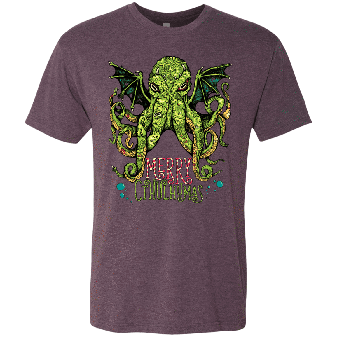 T-Shirts Vintage Purple / Small Merry Cthulhumas Men's Triblend T-Shirt