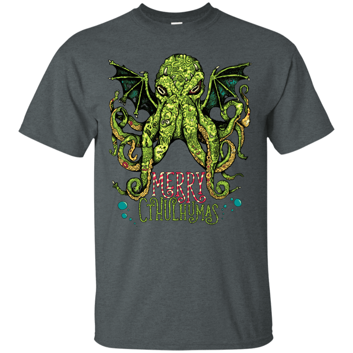 T-Shirts Dark Heather / Small Merry Cthulhumas T-Shirt