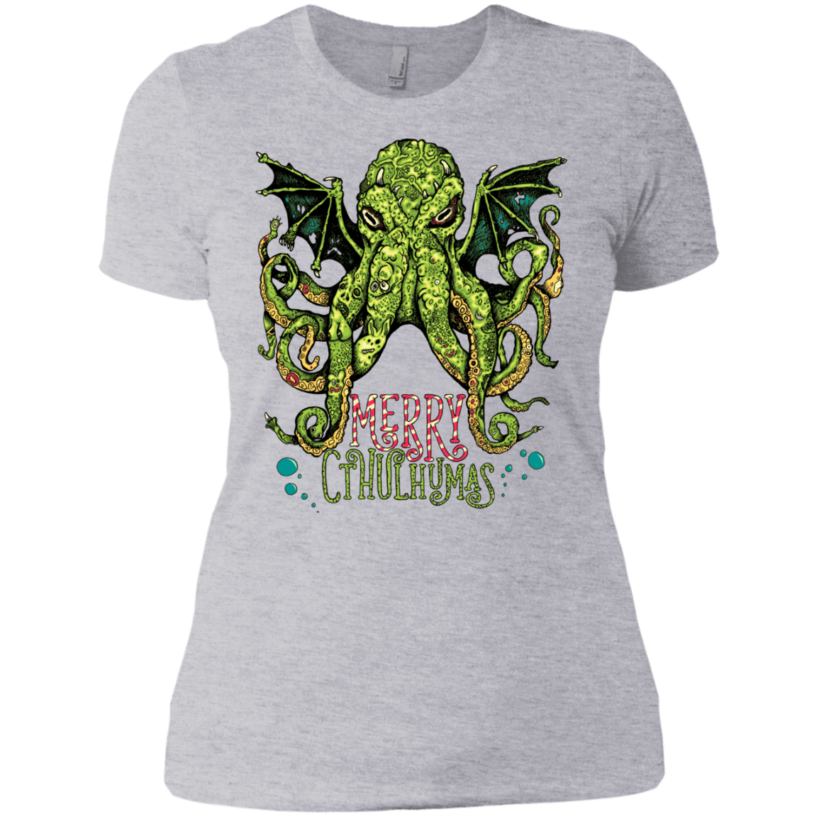 T-Shirts Heather Grey / X-Small Merry Cthulhumas Women's Premium T-Shirt