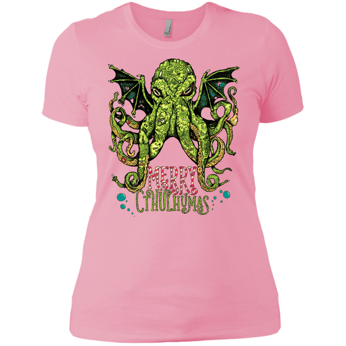 T-Shirts Light Pink / X-Small Merry Cthulhumas Women's Premium T-Shirt