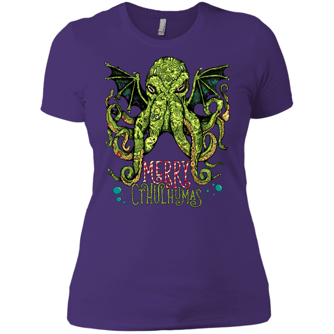 T-Shirts Purple / X-Small Merry Cthulhumas Women's Premium T-Shirt