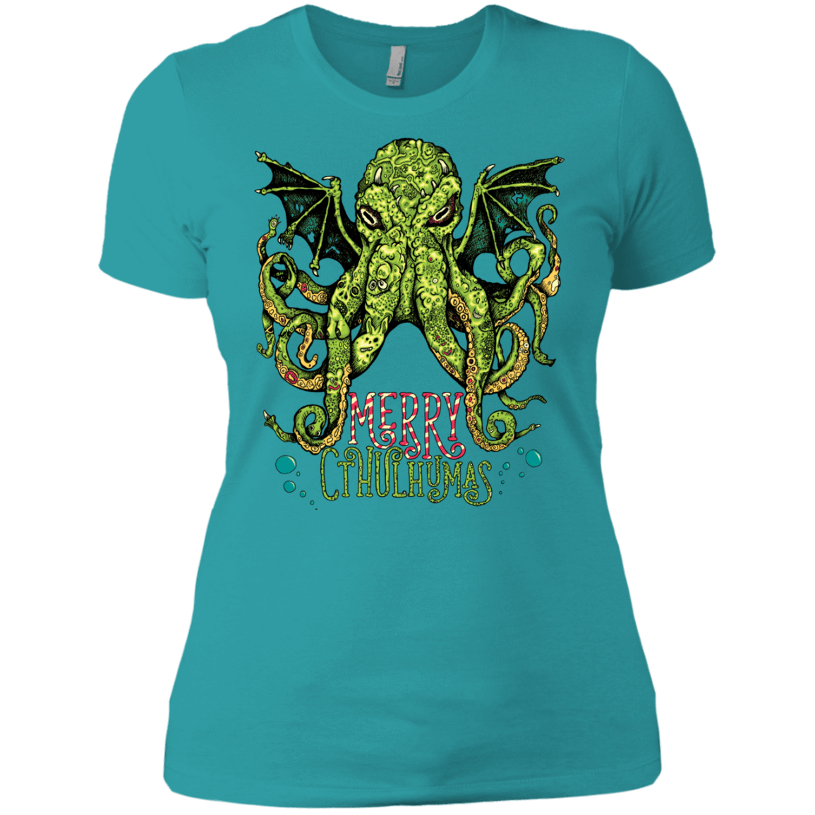 T-Shirts Tahiti Blue / X-Small Merry Cthulhumas Women's Premium T-Shirt