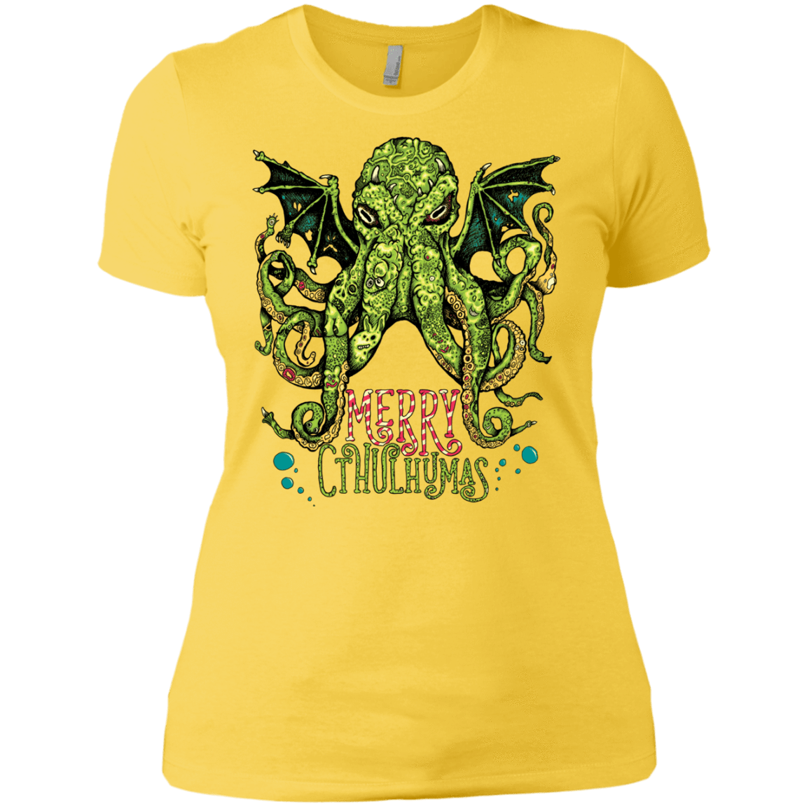 T-Shirts Vibrant Yellow / X-Small Merry Cthulhumas Women's Premium T-Shirt