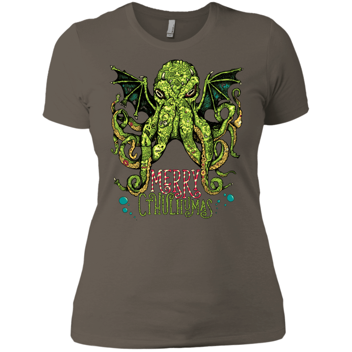 T-Shirts Warm Grey / X-Small Merry Cthulhumas Women's Premium T-Shirt