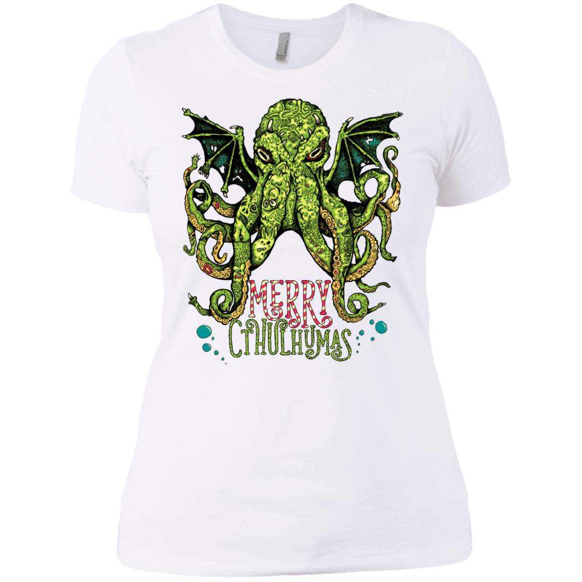 T-Shirts White / X-Small Merry Cthulhumas Women's Premium T-Shirt