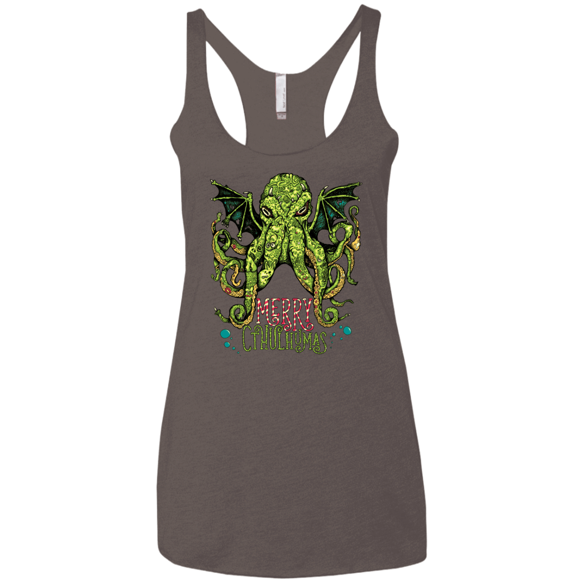 T-Shirts Macchiato / X-Small Merry Cthulhumas Women's Triblend Racerback Tank