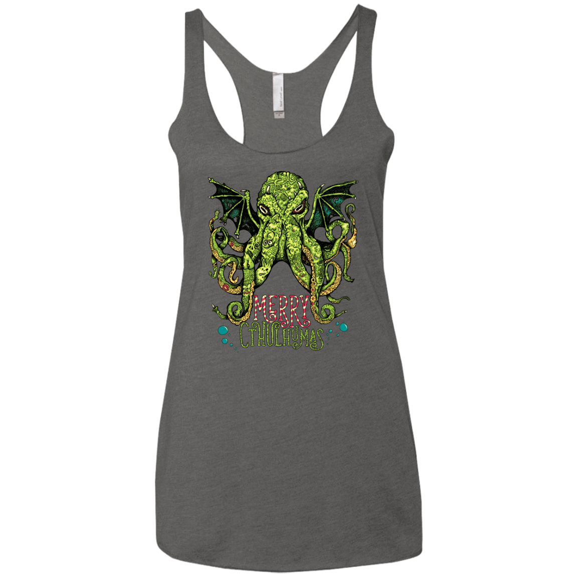 T-Shirts Premium Heather / X-Small Merry Cthulhumas Women's Triblend Racerback Tank