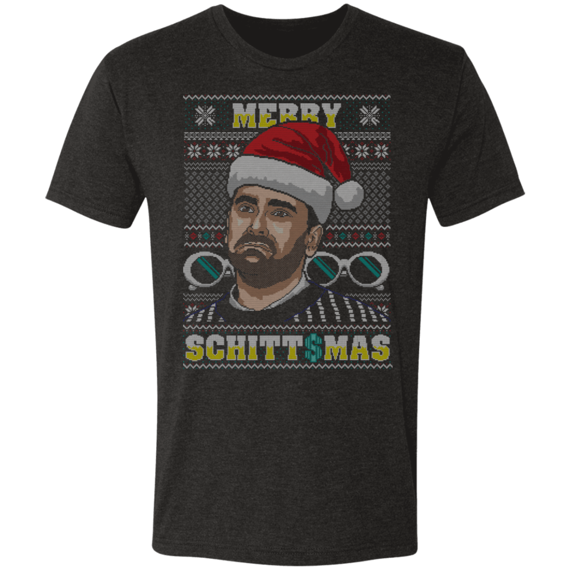 T-Shirts Vintage Black / S Merry SCHITTSMAS Ugly Sweater Men's Triblend T-Shirt
