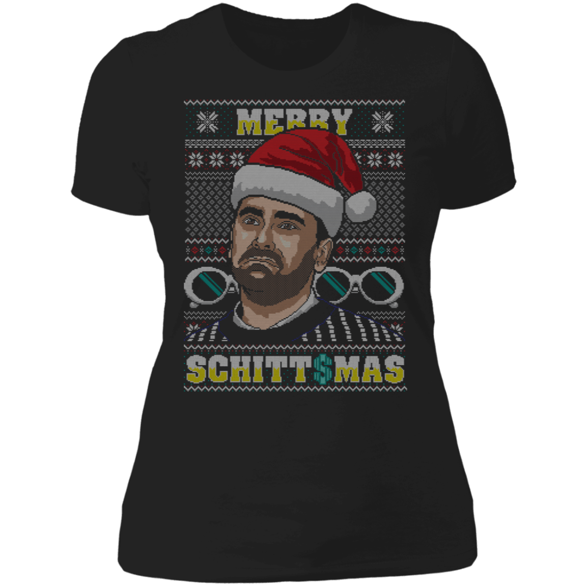 T-Shirts Black / X-Small Merry SCHITTSMAS Ugly Sweater Women's Premium T-Shirt