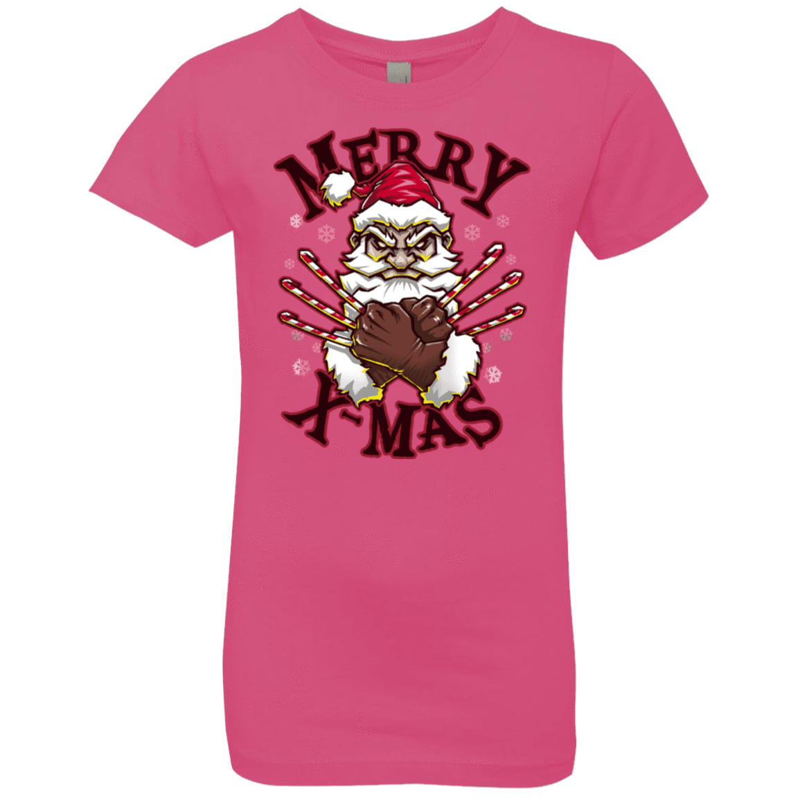 T-Shirts Hot Pink / YXS Merry X-Mas Girls Premium T-Shirt