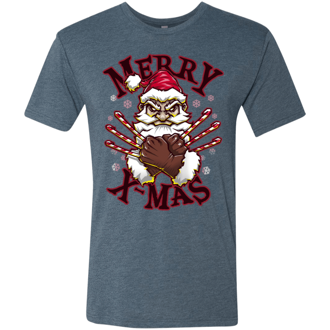T-Shirts Indigo / S Merry X-Mas Men's Triblend T-Shirt