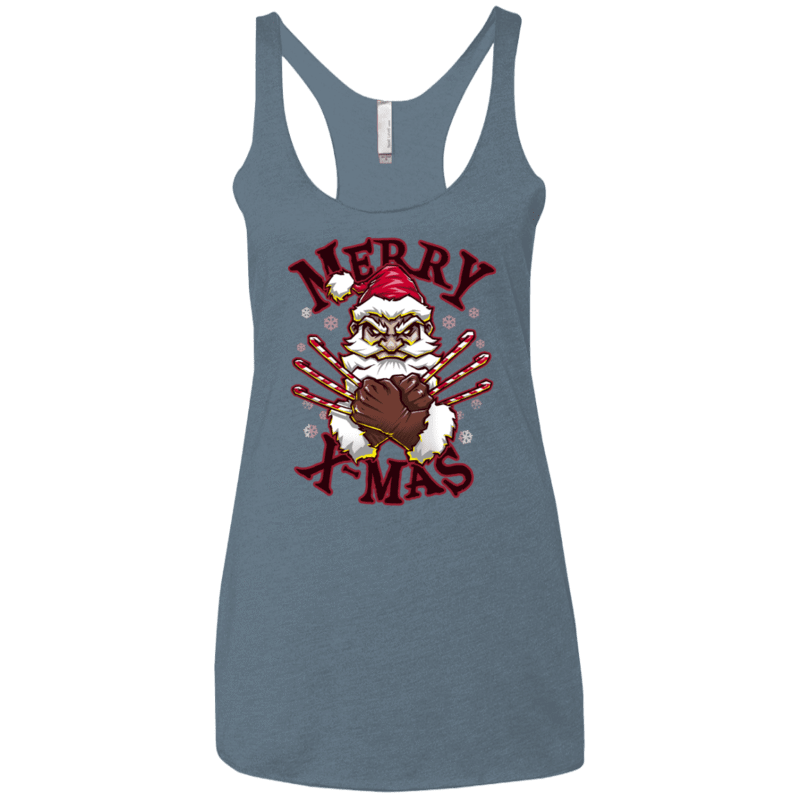T-Shirts Indigo / X-Small Merry X-Mas Women's Triblend Racerback Tank