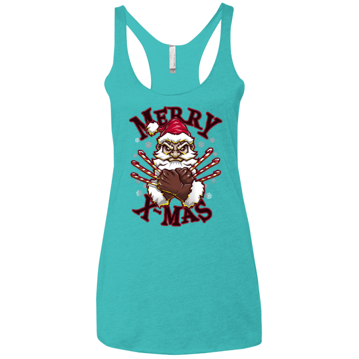 T-Shirts Tahiti Blue / X-Small Merry X-Mas Women's Triblend Racerback Tank