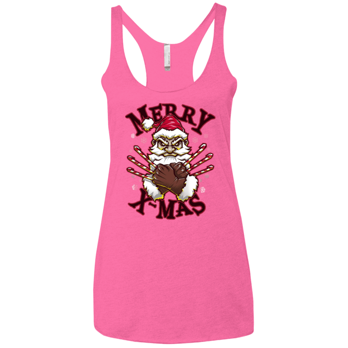 T-Shirts Vintage Pink / X-Small Merry X-Mas Women's Triblend Racerback Tank