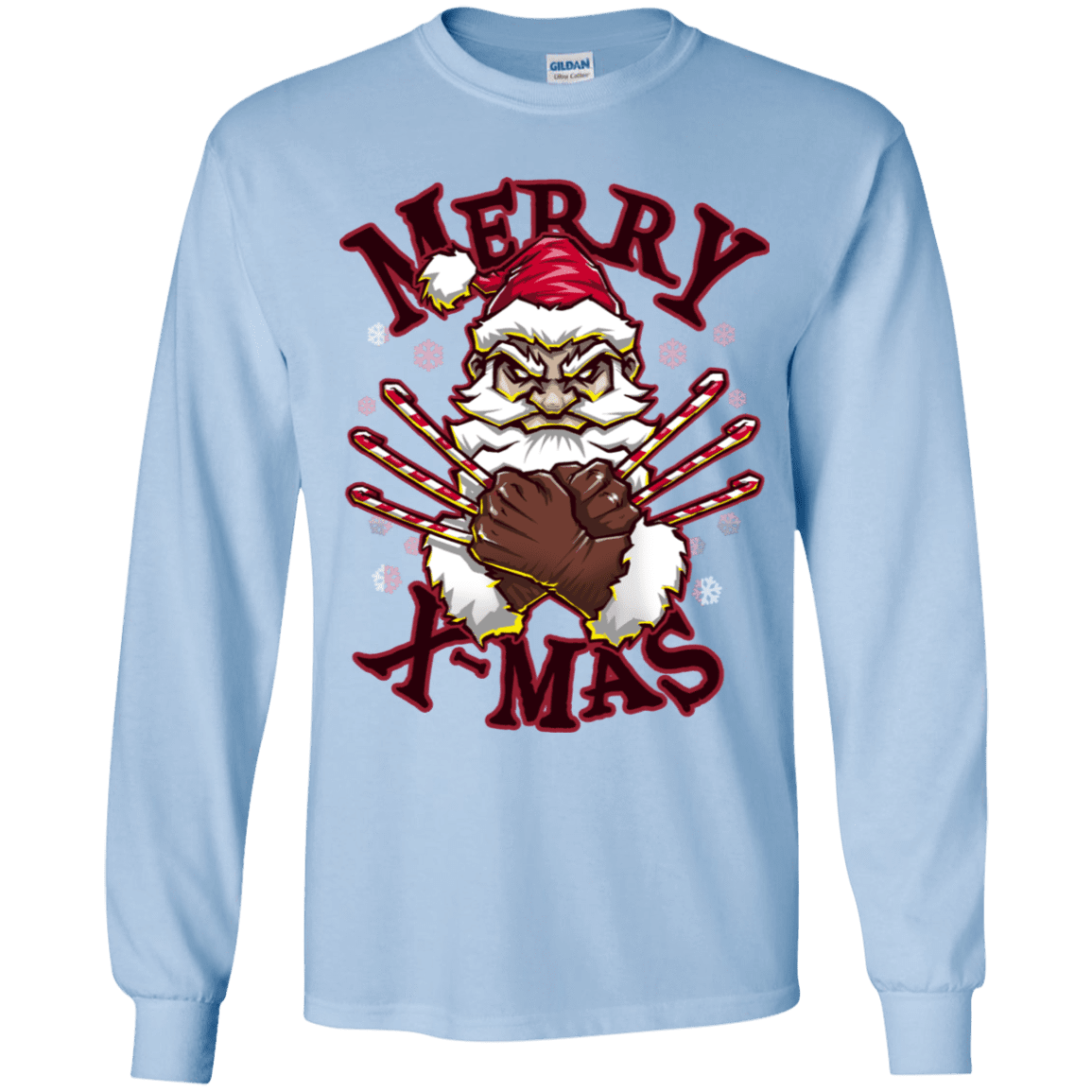 T-Shirts Light Blue / YS Merry X-Mas Youth Long Sleeve T-Shirt