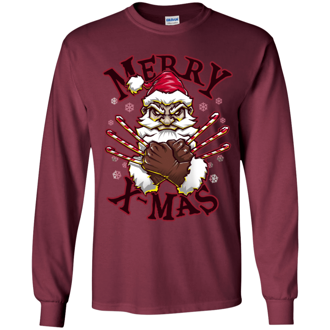 T-Shirts Maroon / YS Merry X-Mas Youth Long Sleeve T-Shirt