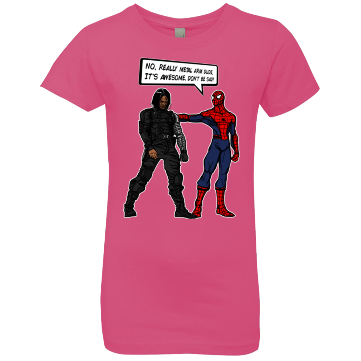 T-Shirts Hot Pink / YXS Metal Arm Dude Girls Premium T-Shirt
