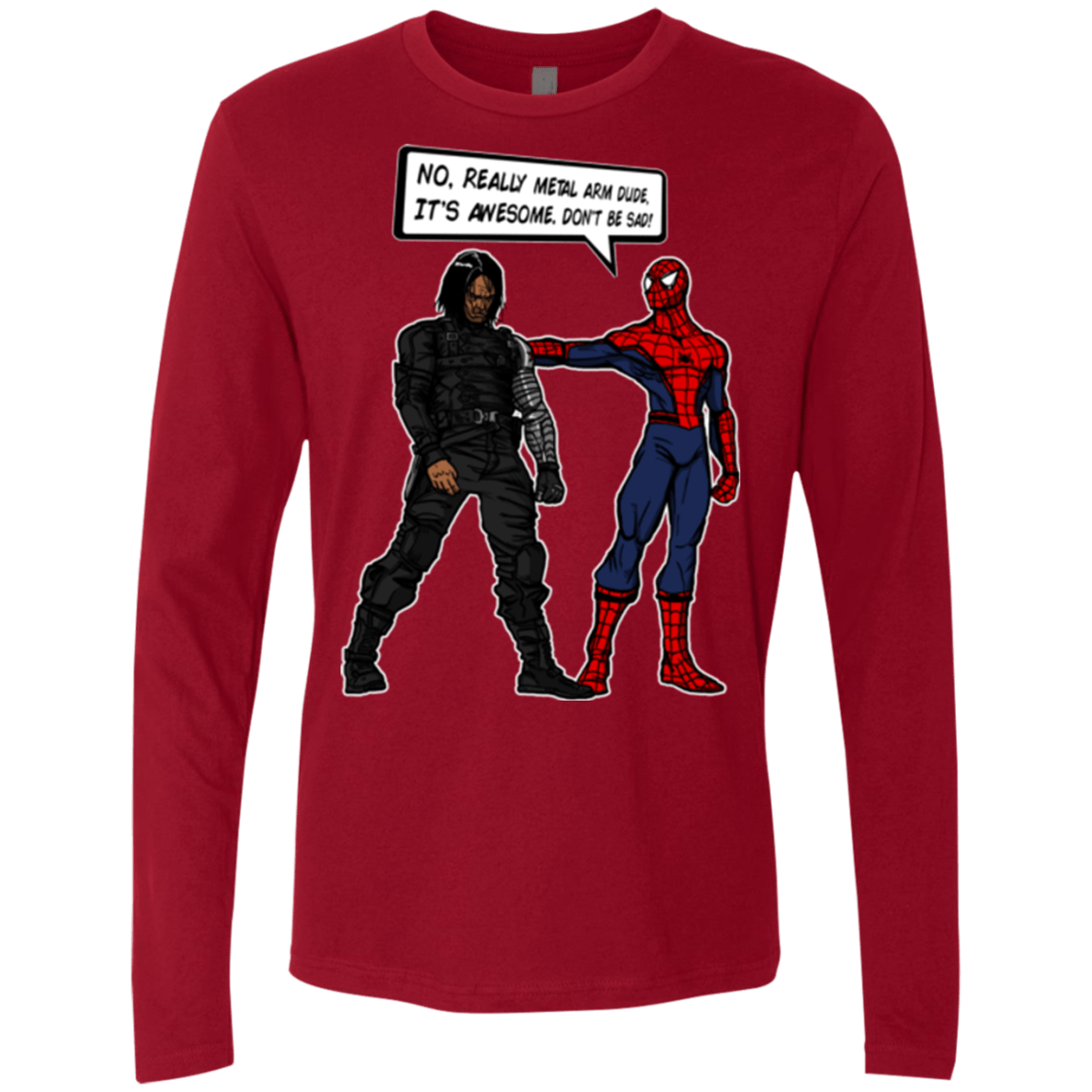 T-Shirts Cardinal / Small Metal Arm Dude Men's Premium Long Sleeve