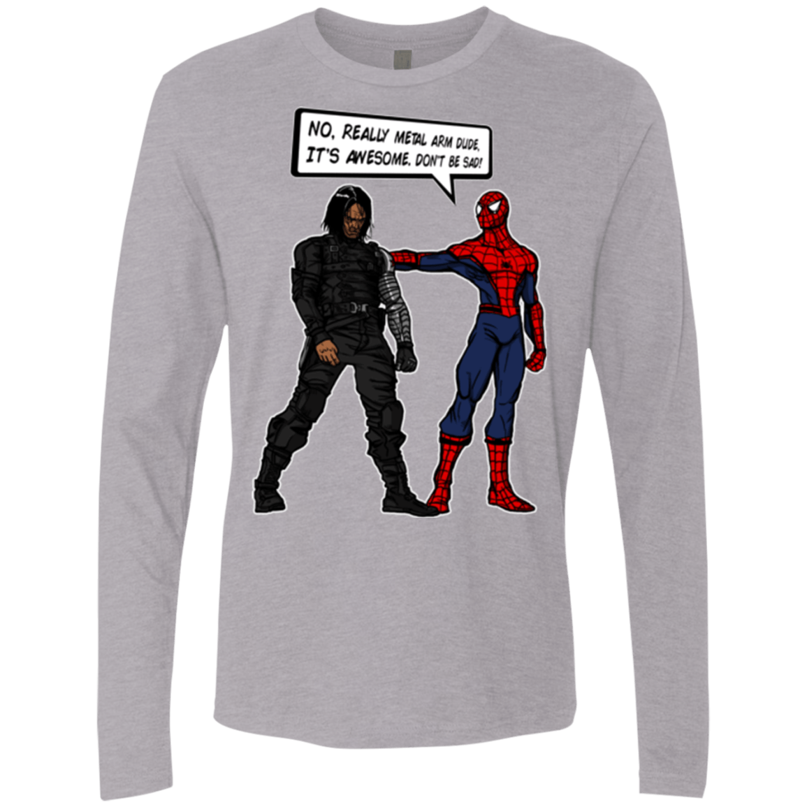 T-Shirts Heather Grey / Small Metal Arm Dude Men's Premium Long Sleeve