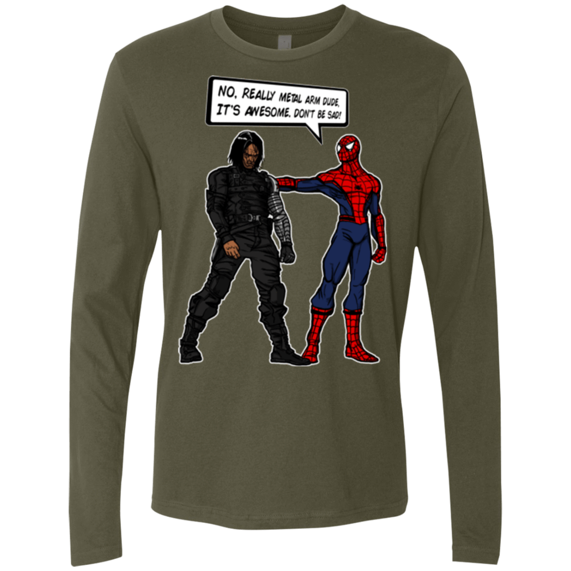 T-Shirts Military Green / Small Metal Arm Dude Men's Premium Long Sleeve