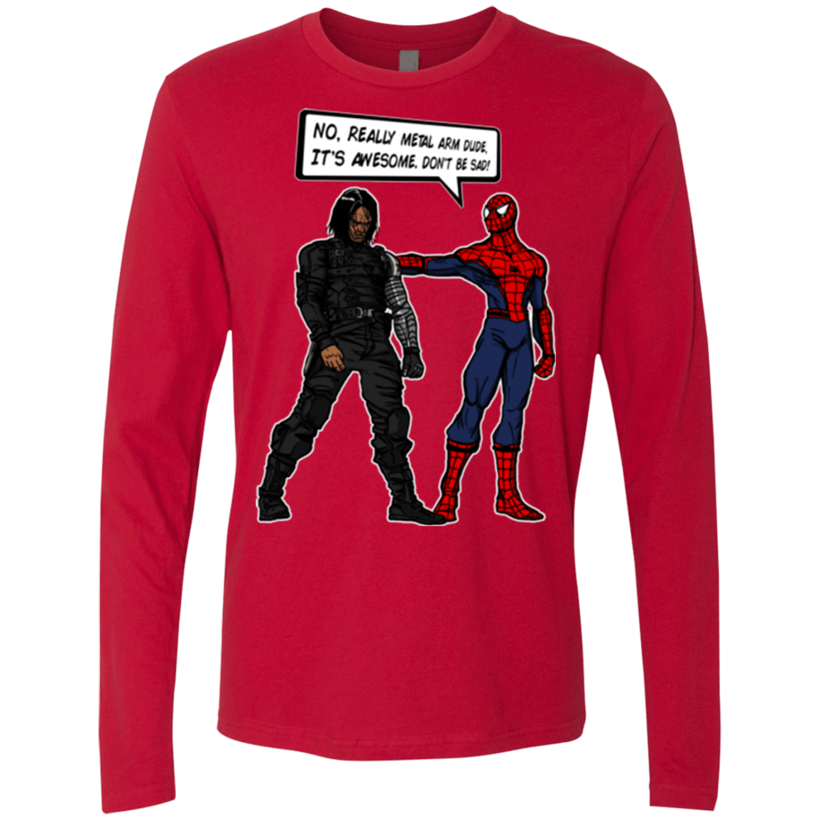 T-Shirts Red / Small Metal Arm Dude Men's Premium Long Sleeve