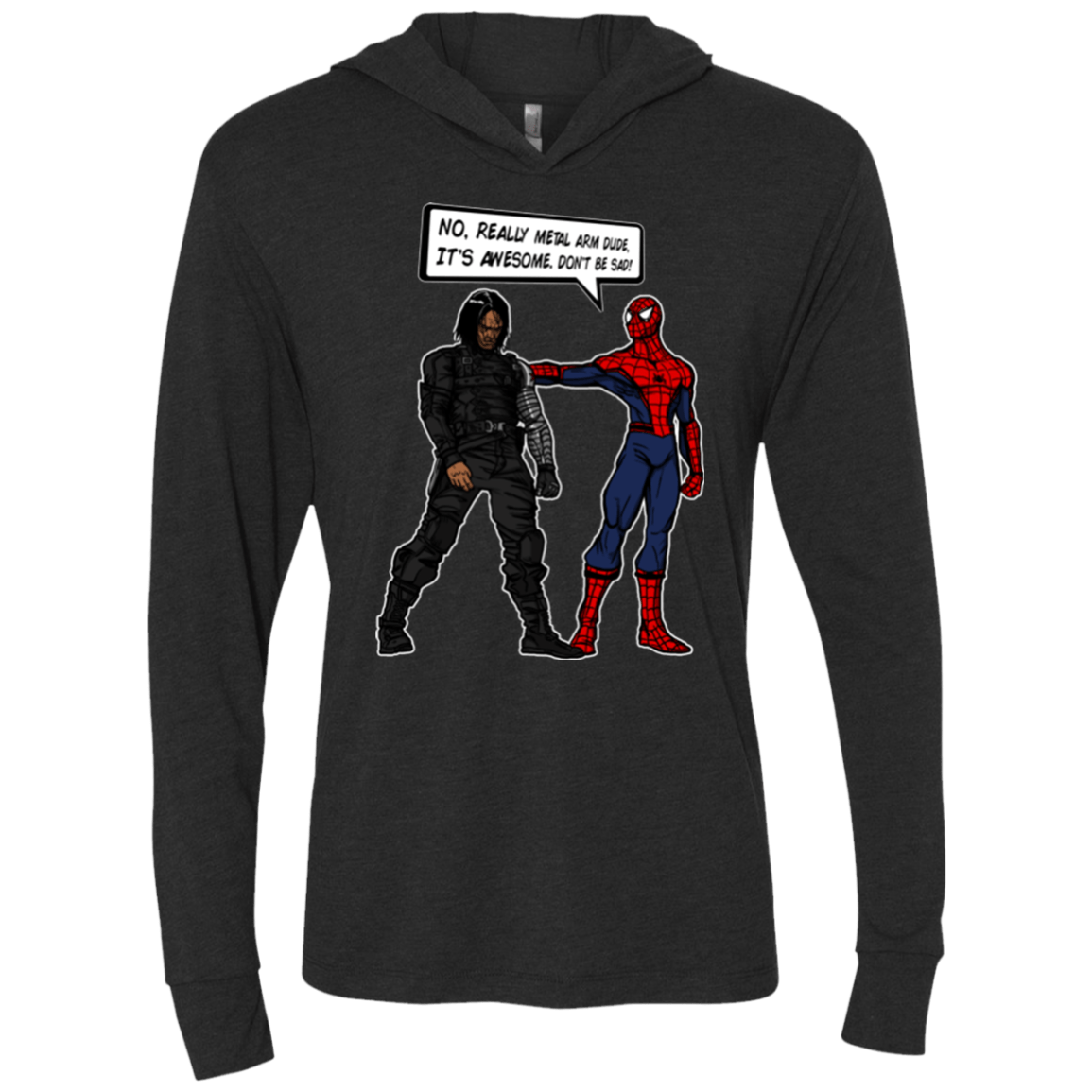 T-Shirts Vintage Black / X-Small Metal Arm Dude Triblend Long Sleeve Hoodie Tee