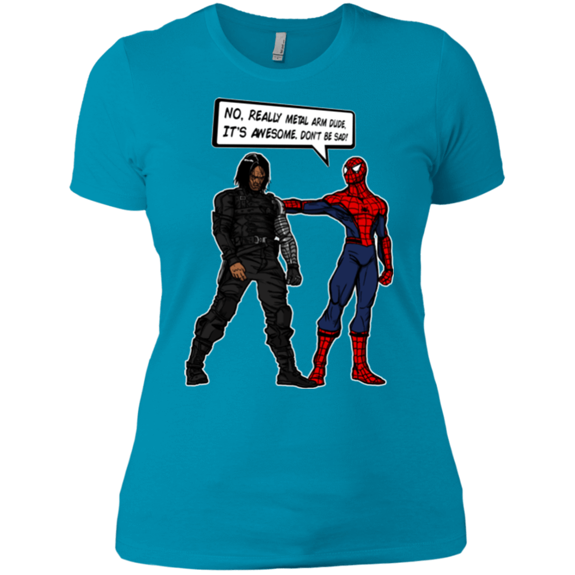 T-Shirts Turquoise / X-Small Metal Arm Dude Women's Premium T-Shirt
