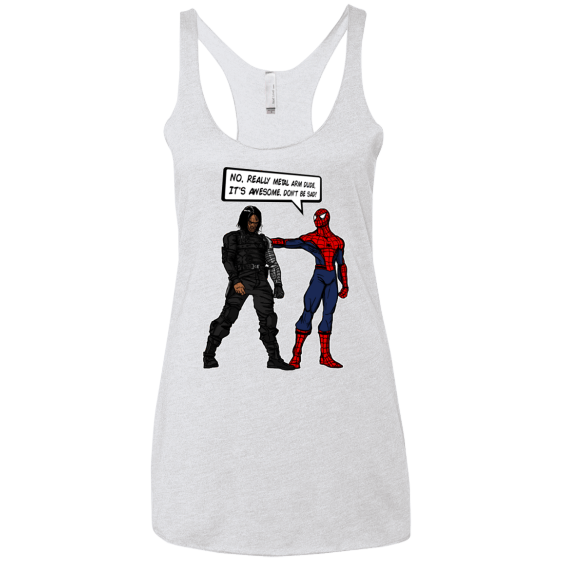 T-Shirts Heather White / X-Small Metal Arm Dude Women's Triblend Racerback Tank