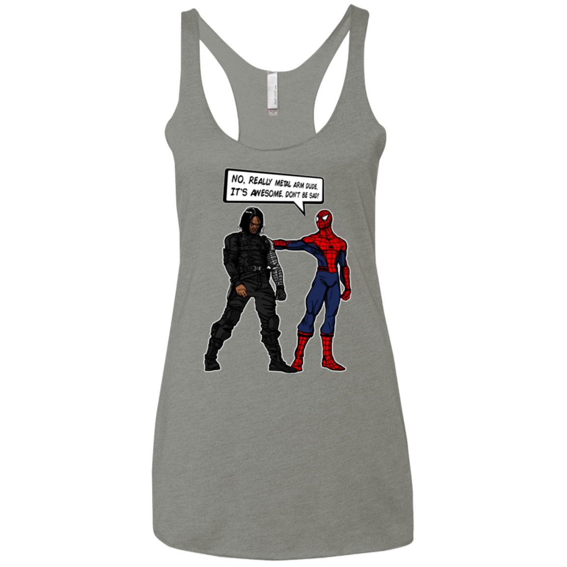 T-Shirts Venetian Grey / X-Small Metal Arm Dude Women's Triblend Racerback Tank