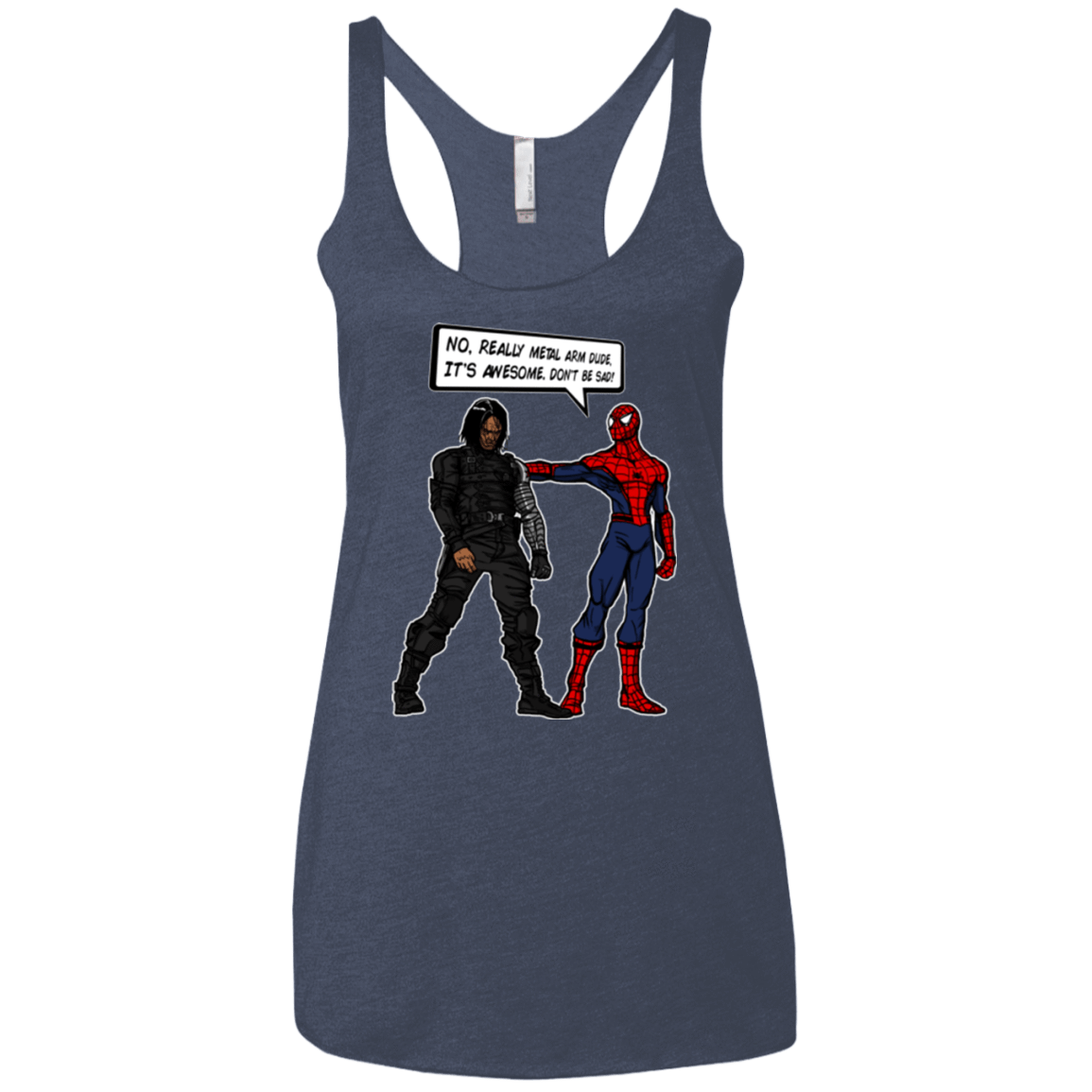 T-Shirts Vintage Navy / X-Small Metal Arm Dude Women's Triblend Racerback Tank