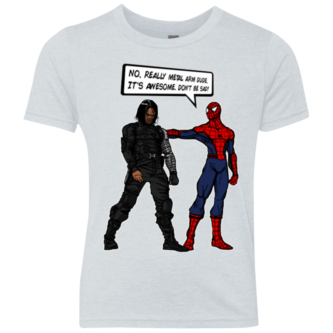 T-Shirts Heather White / YXS Metal Arm Dude Youth Triblend T-Shirt